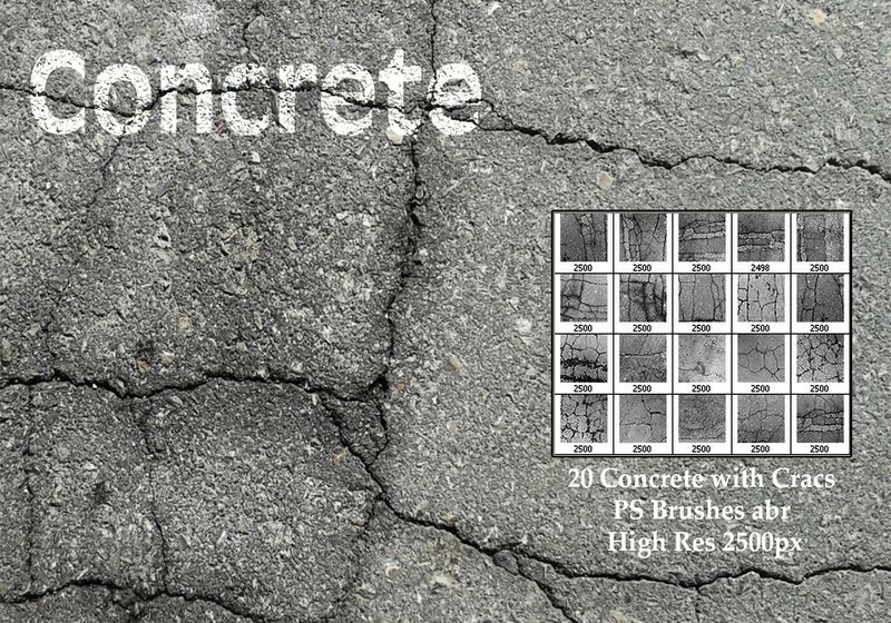 concrete with cracks ps brushes