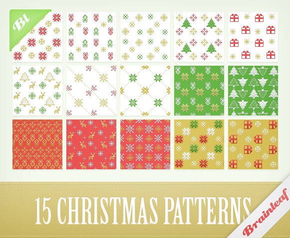 Christmas Pixel Patterns Photoshop brush