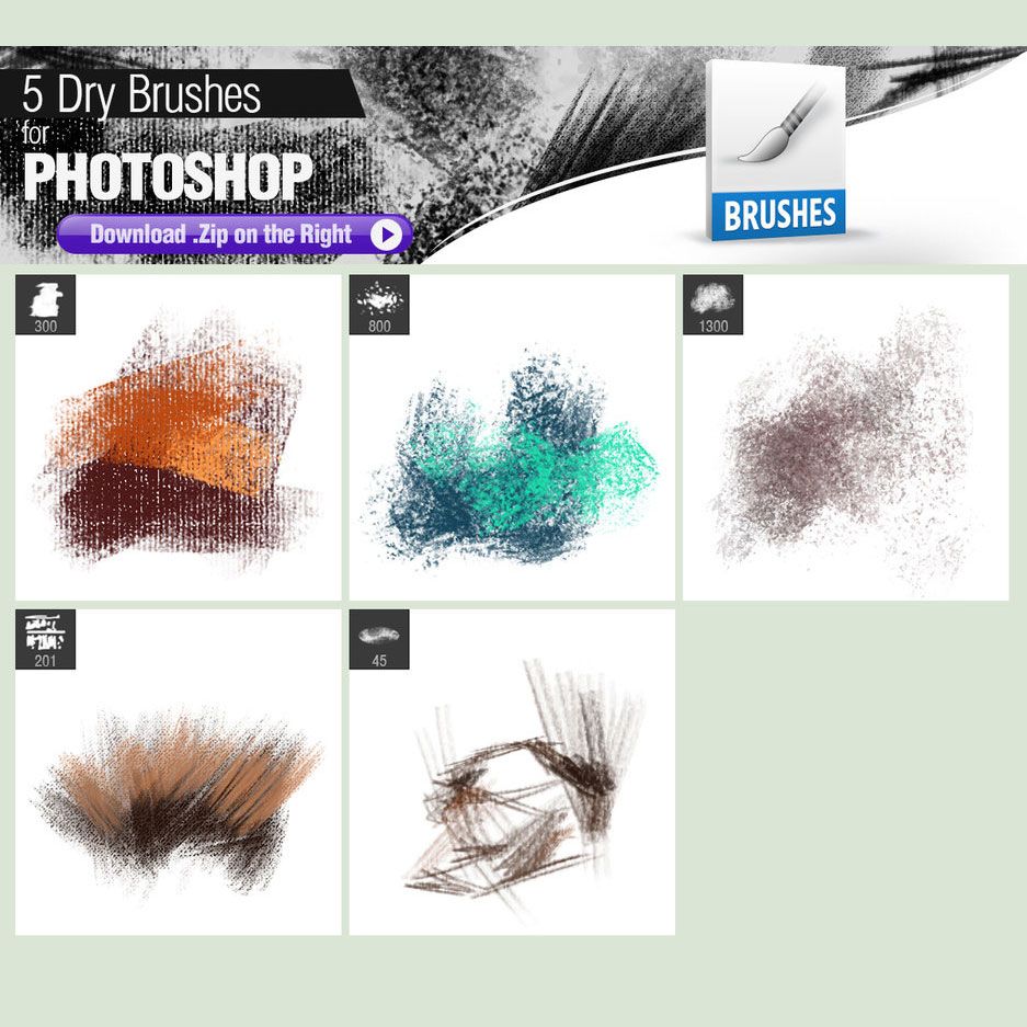 5 Dry Brushes Photoshop brush