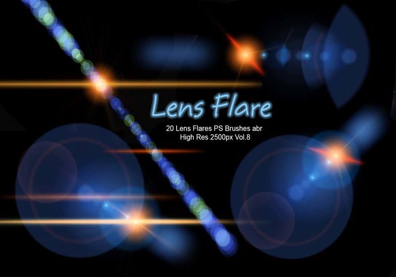 20 Lens Flares PS Brushes abr  vol.8 Photoshop brush