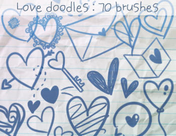 Love Doodles Brushes 2 Photoshop brush