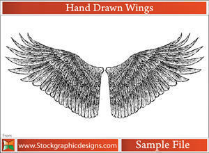 Hand Drawn Wings Photoshop brush