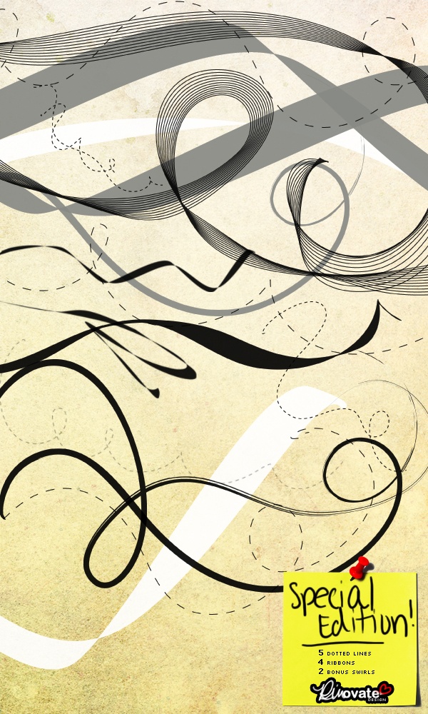 Lines and ribbons Photoshop brush