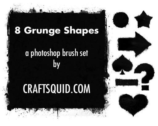 6 Grunge Shape Brushes Photoshop brush