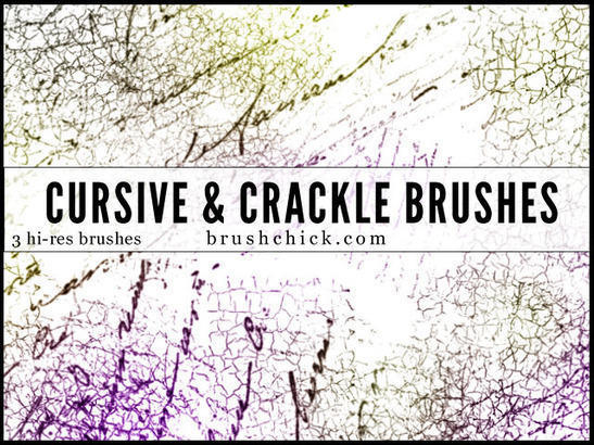 Cursive and Crack Brush Pack Photoshop brush