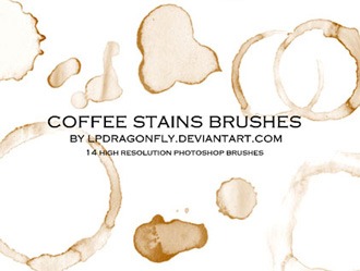 14 Hi-Res Coffee Stains Brushes Photoshop brush