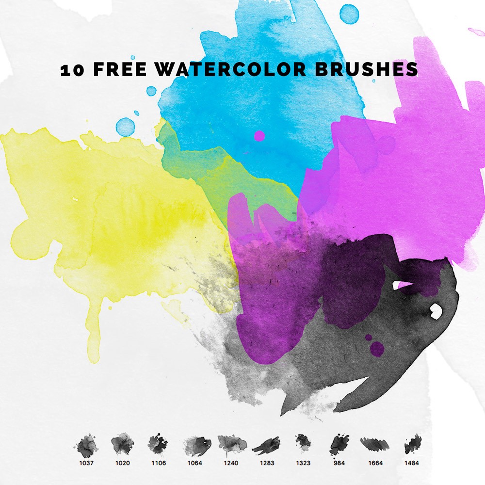 10 Free Watercolour PS Brushes Photoshop brush