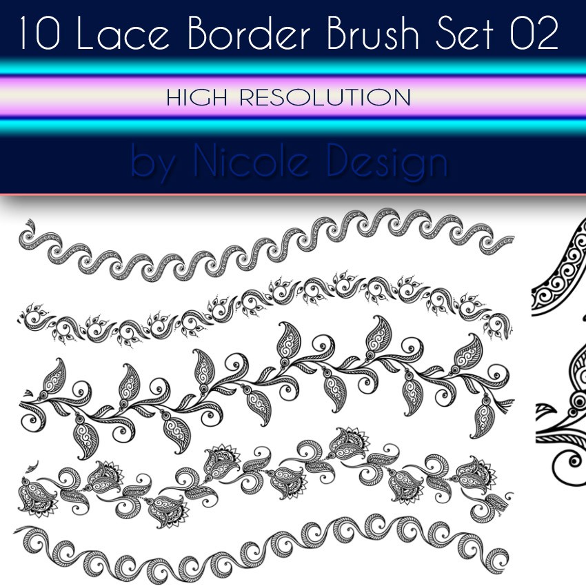 10 Lace Bruushes Photoshop brush