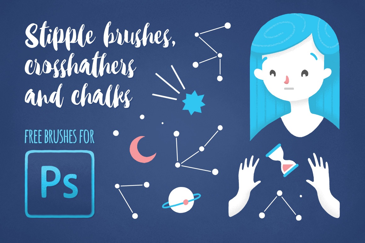 stipple hatch and chalk brushes for