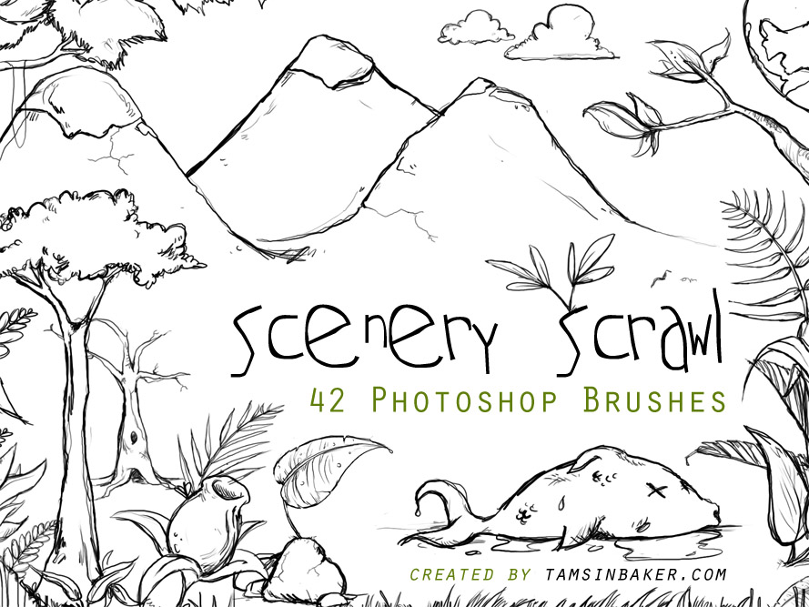 Scenery Scrawl  Photoshop brush