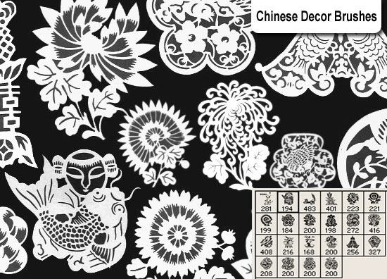 chinese decor brushes decorative