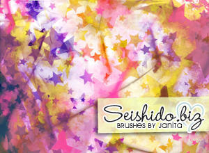FREE Seishido.biz Grungy Star Paper Brushes  Photoshop brush