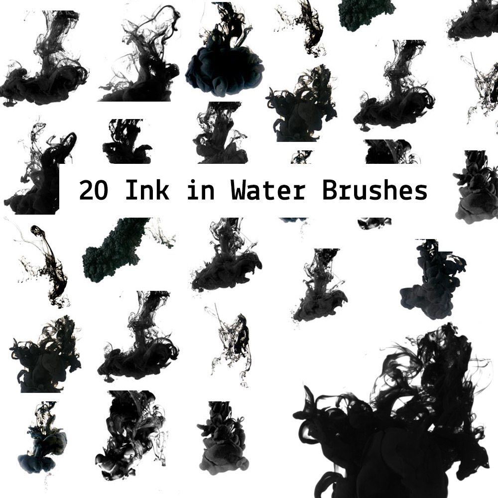 20 Ink in the Water Photoshop brush