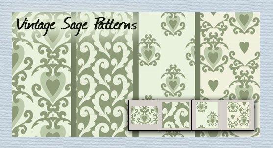 Vintage Sage patterns Photoshop brush