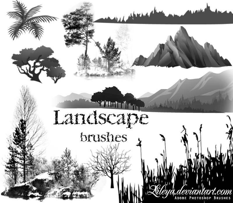 Landscape brushes - Nature Photoshop Brushes | BrushLovers.com
