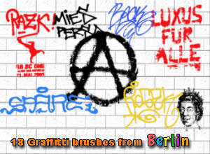 18 Graffiti Brushes from Berlin Photoshop brush