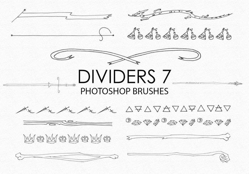 Free Hand Drawn Dividers Photoshop Brushes 7 Photoshop brush