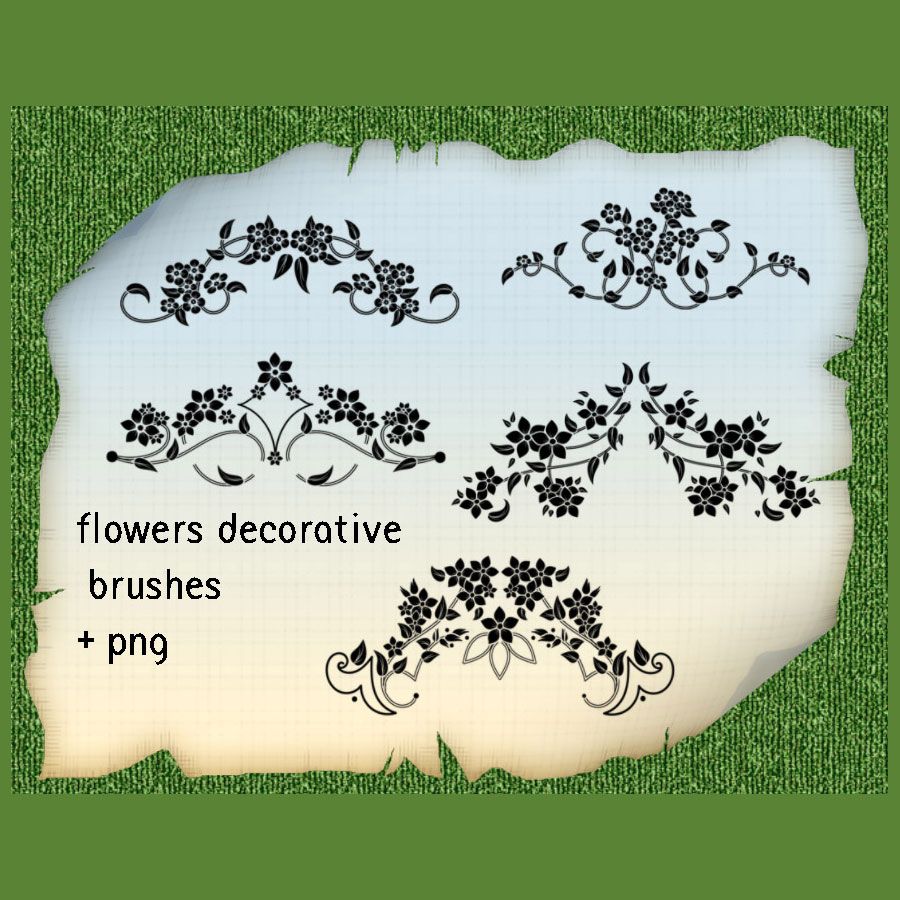 Set of 5 Floral Ornament Brushes Photoshop brush