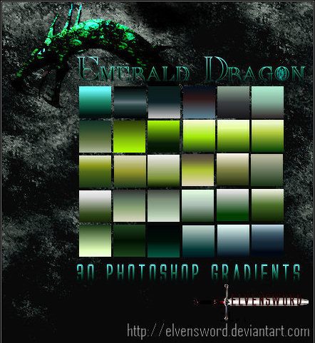emerald dragon ps gradients photoshop