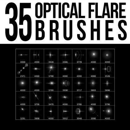 35 optical flare brushes light