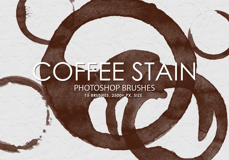 free coffee stain photoshop brushes