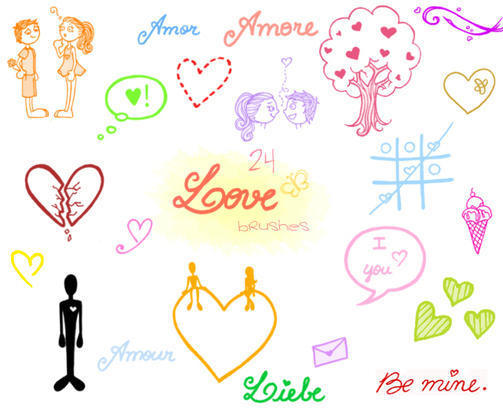 .Love Doodles. Photoshop brush