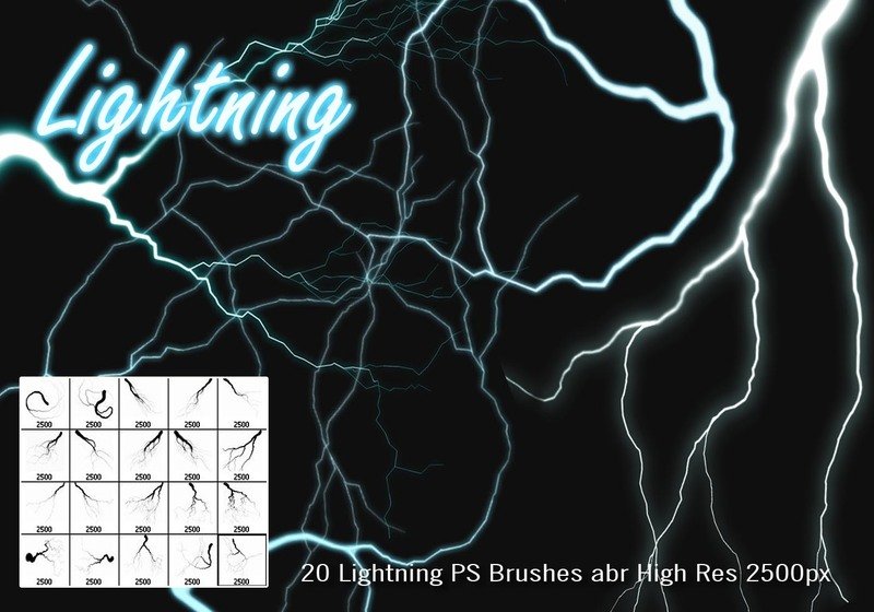  Lightning PS Brushes  Photoshop brush
