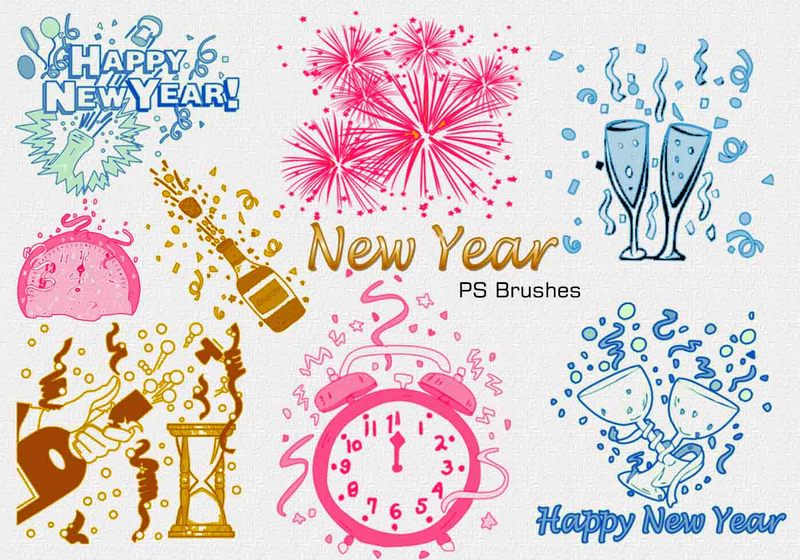 20 New Year PS Brushes abr. Vol.3 Photoshop brush