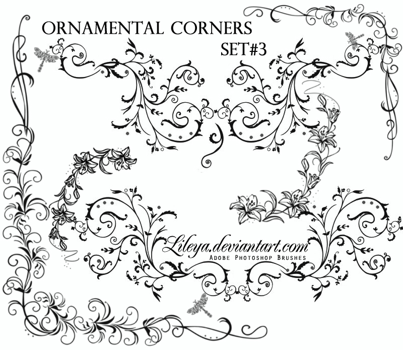 Ornamental Corners set 3 Photoshop brush