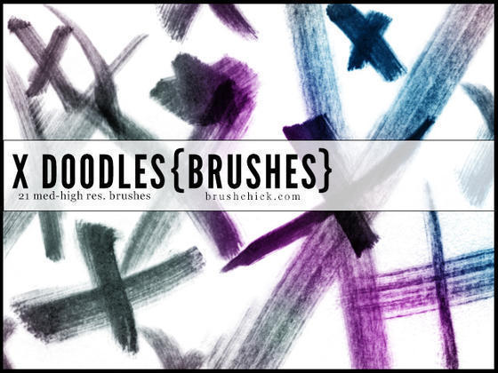 X Doodle Brush Stroke Brushes Grunge Photoshop Brushes Brushlovers Com