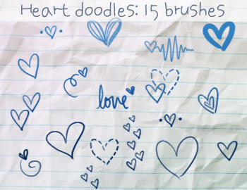 Heart Doodles Brushes 1 Photoshop brush