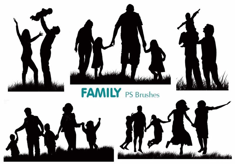 20 Family Silhouette PS Brushes abr.vol.2 Photoshop brush