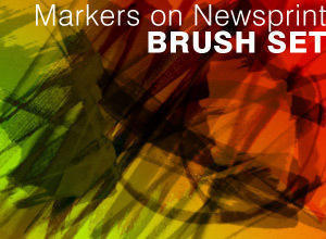 Markers on Newsprint Photoshop brush