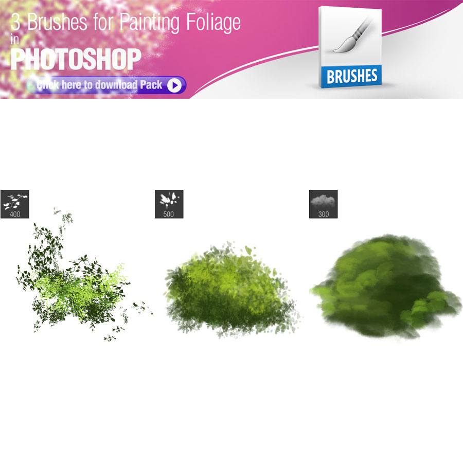 3 Foliage Brushes Photoshop brush