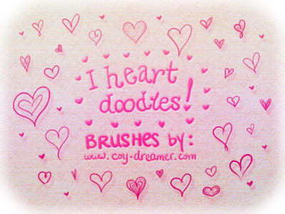 "I heart doodles!" Brushes Photoshop brush
