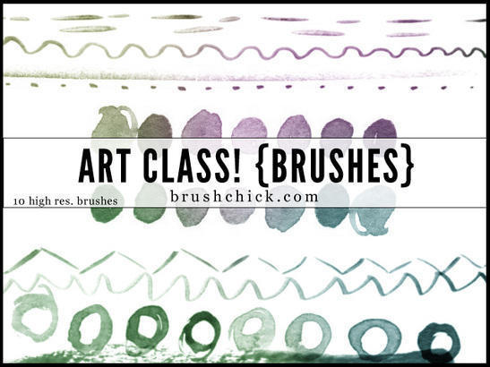art class watercolor lines Photoshop brush