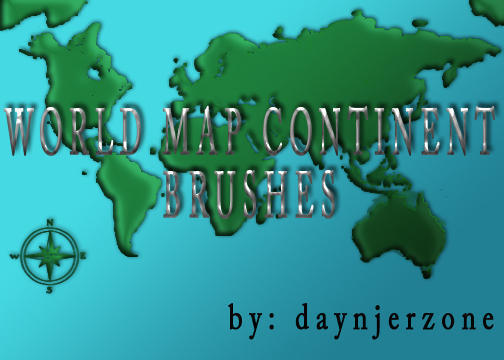 World Map Continent Brushes Photoshop brush