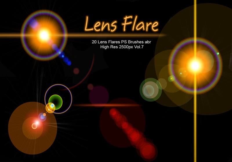 20 Lens Flares PS Brushes abr  vol.7 Photoshop brush