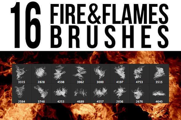 fire amp flames brushes smoke