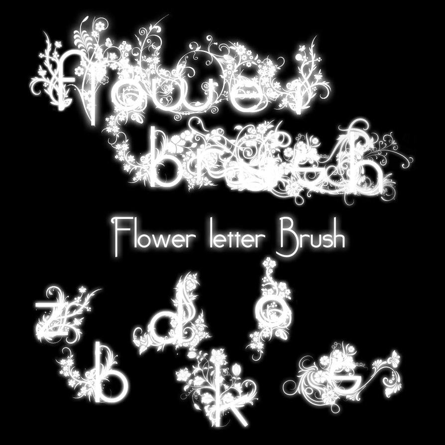 Flower Letter Brush Photoshop brush
