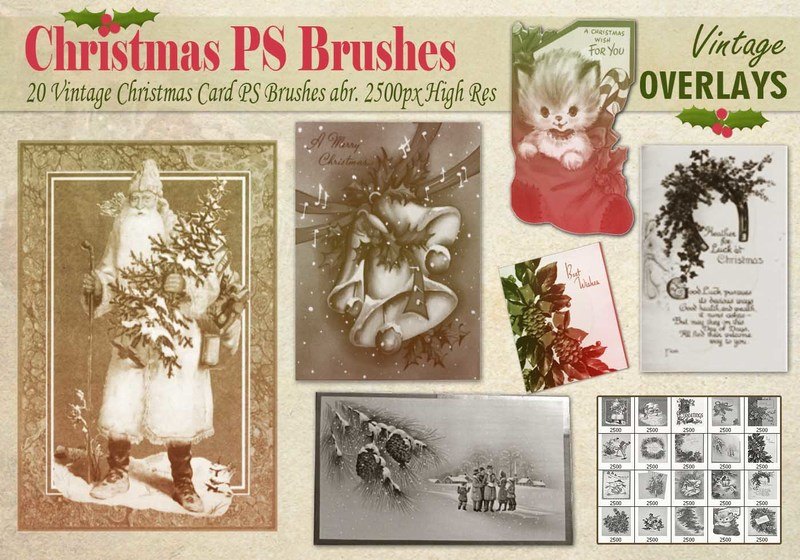 Vintage Christmas Card PS Brushes abr Photoshop brush