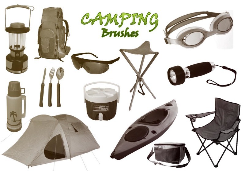 20 Camping PS Brushes abr. High Res. Photoshop brush