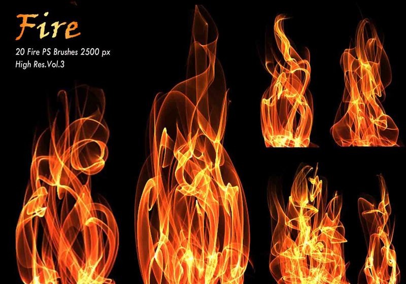 20 Fire PS Brushes abr.Vol.3 Photoshop brush