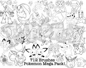 Huge Pack of Pokemon Brushes Photoshop brush