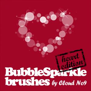 Free Brushes: BubbleSparkle Heart Brushes | Hearts | cloud-no9