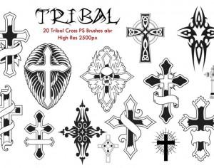 20 Tribal Cross PS Brushes abr. Photoshop brush
