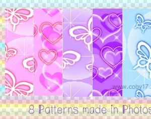 Butterflies and Hearts Photoshop brush
