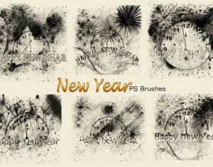 20 New Year PS Brushes abr. Vol.4 Photoshop brush