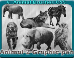 6 Animal Brushes Made With Graphic Pen 2 Photoshop brush