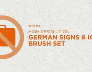 European Train Signs and Icons Photoshop brush